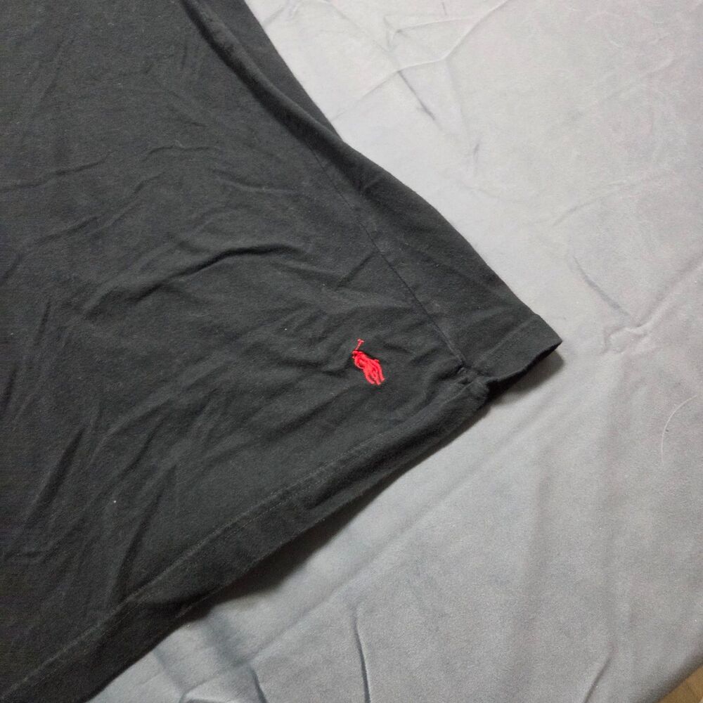 Polo Ralph Lauren Men’s Large Black Slim Fit T-Shirt Red Pony Logo Flawed